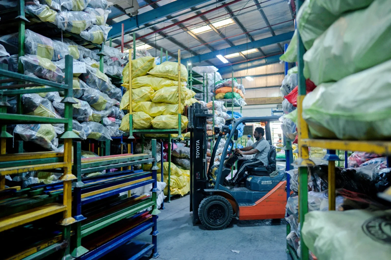 Bulk stock prepared in the warehouse